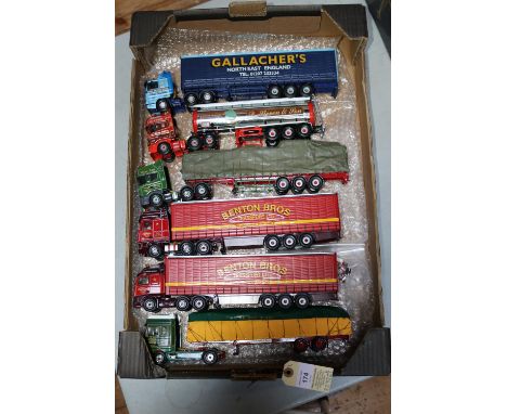 6 1:50 scale Corgi Commercial Vehicles. DAF 95 XF Tractor Unit with Flat Bed Trailer and sheeted load. In E.A.Gill livery. Vo