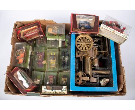 A Wilesco D36MS solid brass live-steam Steam Roller. Boxed with paperwork, some wear. GC, some tarnishing overall. Together w