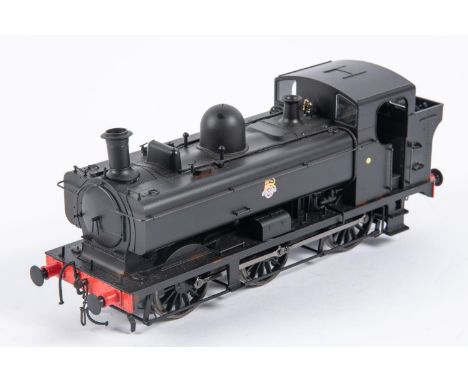 An O gauge Minerva Model Railways BR Class 57xx 0-6-0PT locomotive in unlined black livery. For 2-rail running. QGC-GC, chimn