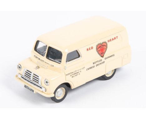 Corgi Toys Bedford CA, pre production hand decorated factory sample, "Red heart bottled Guiness" finished in cream with hand 