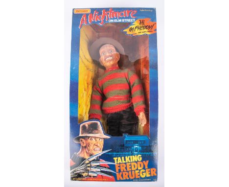 A Matchbox Freddy Krueger talking figure (dated 1989) from A Nightmare on Elm Street. Large scale doll with pull-string actio