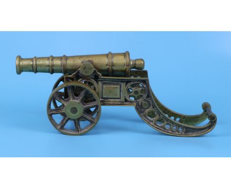 Brass model cannon - Approx L: 45cm