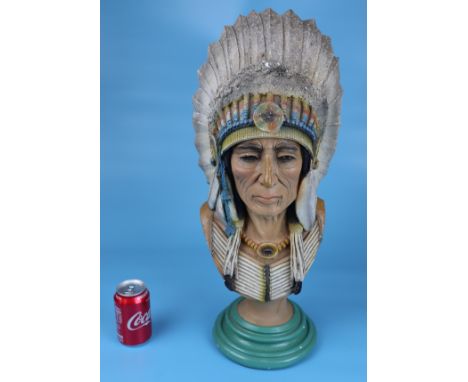 Ceramic model of Chieftain - Apsit Bros of Calif, Mexico - Approx H: 62cm