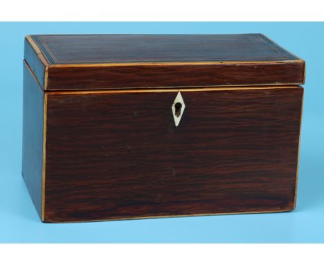 Georgian tea caddy - Approx W: 20.5cm x D: 10.5cm x H: 12.5cm