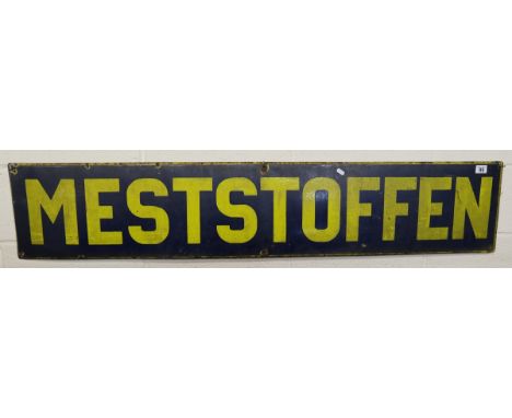Enamel sign - Meststoffen - Approx: 155cm x 30cm