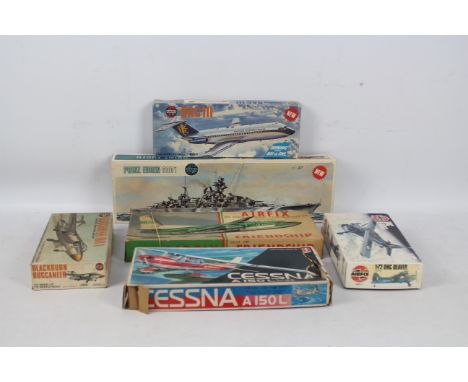 Airfix - Other - A variety of plastic model kits in a variety of scales mainly by Airfix . Lot includes AIrfix 1:600 Prinz Eu