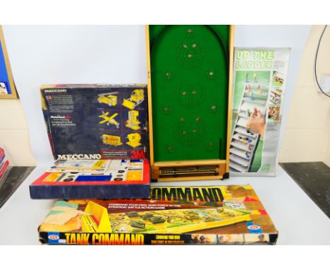 Kay - Ideal - GT - Meccano - 4 x boxed items, Tank Command, Up The Ladder, a Kay of London Bagatelle board and a Meccano set 