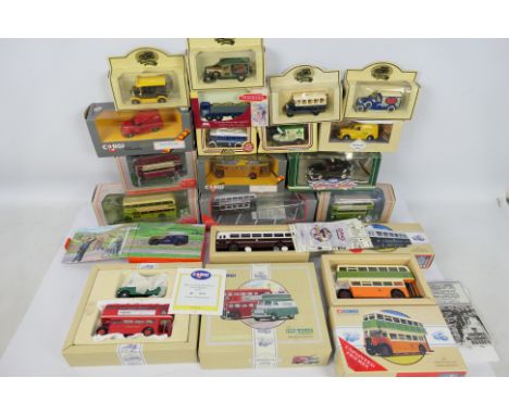 EFE - Corgi - Lledo - A boxed group of 18 diecast model vehicles in various scales. Lot includes EFE #14011 Bristol FLF Lodek
