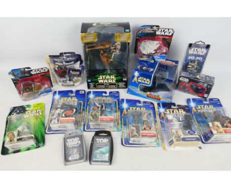 Hasbro - Micro Machines - Hot Wheels - Star Wars - A collection of 6 x carded figures and 9 x other items including Luke Skyw