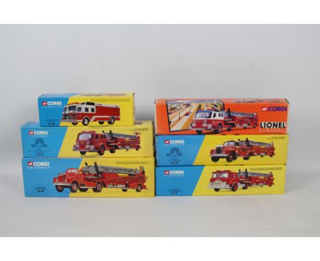 Corgi Classics - Six boxed predominately Limited Edition diecast US Fire Appliances from Corgi. Lot includes Corgi #52201 Cyc