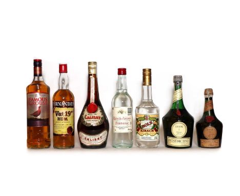 A collection of spirits, comprising 1 x The Famous Grouse blended Scotch whisky, 40% vol, 1 litre, 1 x Fernandes 'Vat 19 rum'