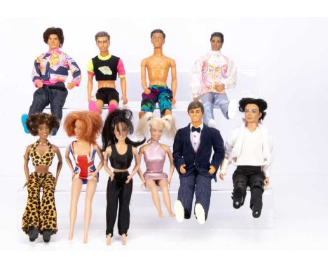 Galoob Spice Girl Dolls, including Melanie C, Emma, Mel B, Geri --11 1/2in. (29cm.) high; Michael Jackson King of Pop Sings B