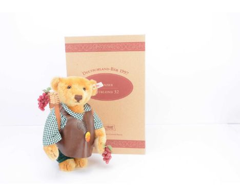 A Steiff limited edition Winegrower teddy bear,  210 of 2000, in original box with certificate and outer packaging --12in. (3