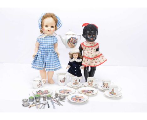 A 1930s continental child's transfer printed tea set, comprising of four cups, saucers and side plates, teapot, sugar bowl, m