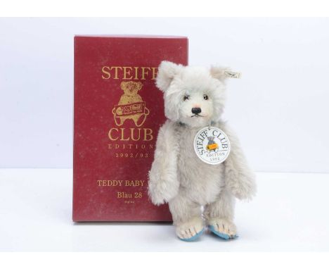 A Steiff Club limited edition Teddy Baby Blue 1929 replica teddy bear,  7213 for the year 1992, in original box --11in. (28cm