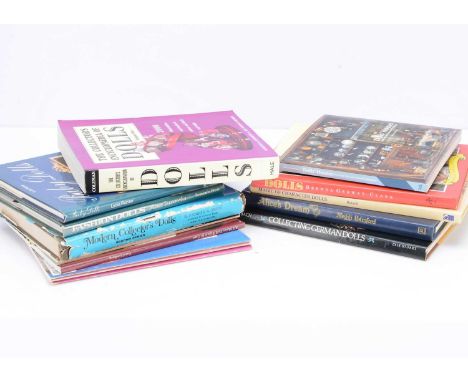 A selection of doll reference books, including The Collector's Book of Dolls Clothes, by  Coleman, a Coleman volume 2, All Ab