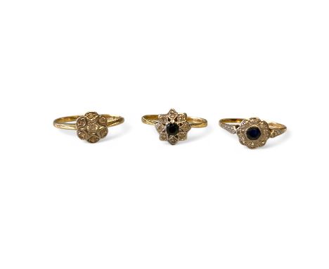 Three Rings Marked Or Tested As Approximately 18ct Yellow Gold. Including A 18ct Yellow Gold Hallmarked 18ct Yellow Gold Diam