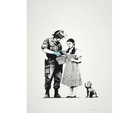 Banksy (British, born 1975) Stop and Search Screenprint in colours, 2007, on Arches 88, signed in blue crayon, numbered in pe