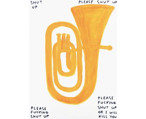 David Shrigley (British b.1968), 'Shut Up', 2018, screen print in colours on 410gsm Somerset Tub Sized paper, signed, dated a