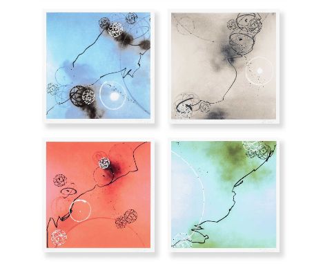 Futura (American b.1955), 'The 4 Elements', 2019, a complete set of 4 screen prints in colours on 300gsm Somerset Satin archi
