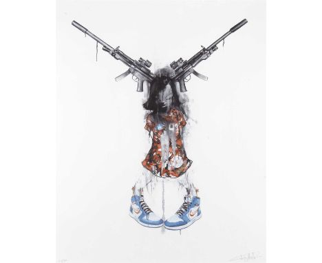 Antony Micallef (British b.1975), 'Minotaur Weapon', 2007, lithograph in colours on 300 gsm Somerset Velvet paper, signed and