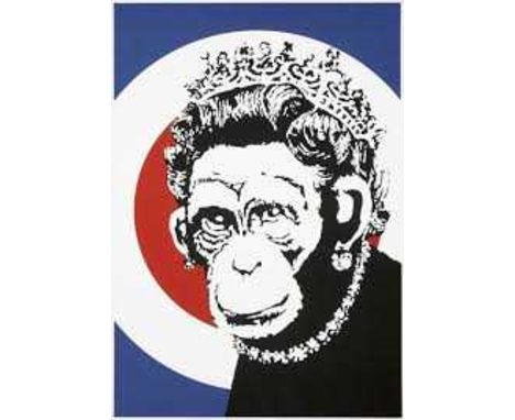 Banksy (British b.1974), 'Monkey Queen', 2003, screen print in colours on wove paper, numbered from an edition of 750 in penc
