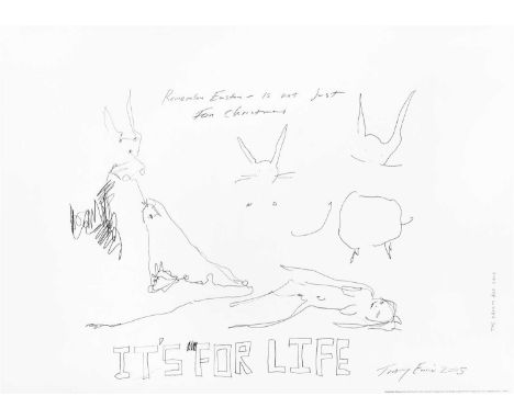 Tracey Emin (British b.1963), 'Rabbits, It's For Life', 2005, offset lithograph on paper, signed and dated to the plate, from