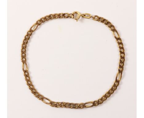 Gold curb chain bracelet hallmarked 9ct approx 5.1gm   Condition Report   Click here for further images, condition, auction t