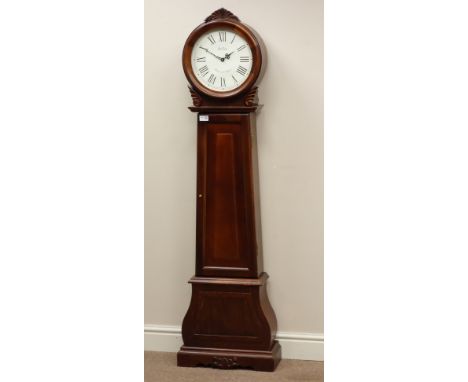 'Bentima' mahogany finish longcase clock circular dial with electric Quartz movement with Westminster chime, H155cm   Conditi