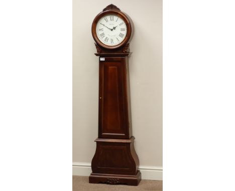 'Bentima' mahogany finish longcase clock circular dial with electric Quartz movement with Westminster chime, H155cm   Conditi