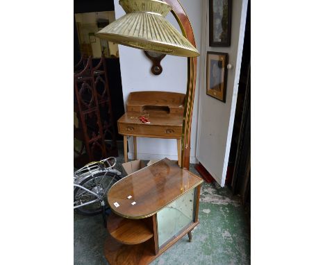 An Art Deco cocktail cabinet lamp stand