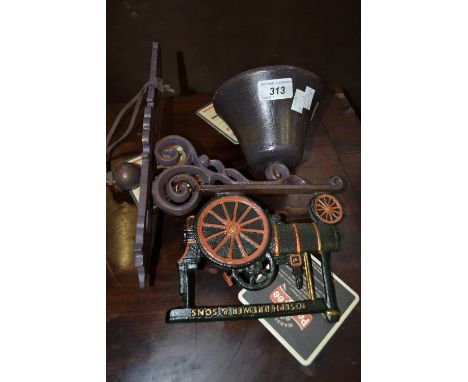 A cast metal traction engine bell.