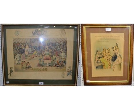 After Louis Wain (1860-1939), The Cats' Circus, for Ernest Nister, London, Printed in Bavaria, chromolithograph, 41.5cm x 54.