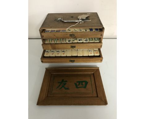 A cased Mahjong set