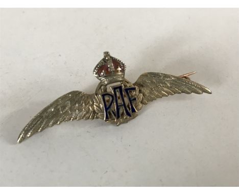 A 9ct gold and enamel RAF sweetheart brooch