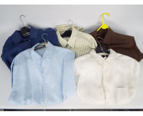 Mango, Farhi, Blue Harbour, Other - A collection of five gentleman's long sleeve shirts in various materials. Lot includes a 