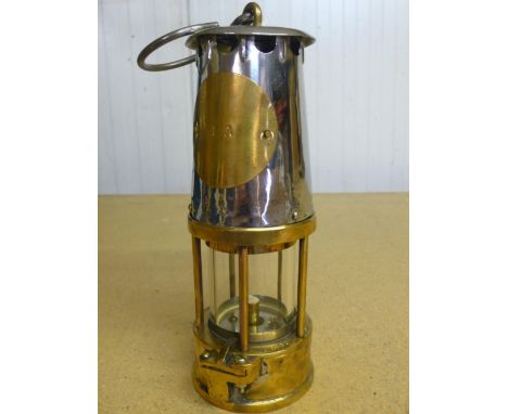 Protector brass and steel miners lamp No. 1A (23cm) 
