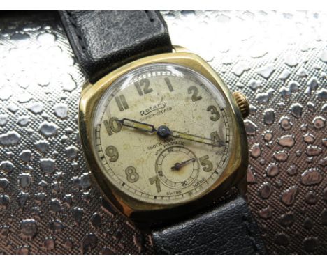 Rotary Super-Sports wristwatch. 9ct gold case stamped .375. Rotary 15 jewel Swiss made movement numbered 1/440 
