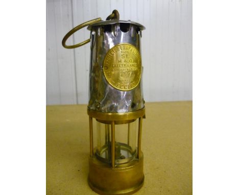 Protector Type SL brass and steel miners lamp No. 297 (22cm) 