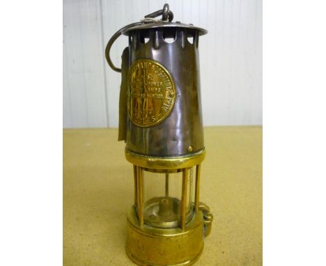Protector Type SL brass and steel miners lamp (22cm) 