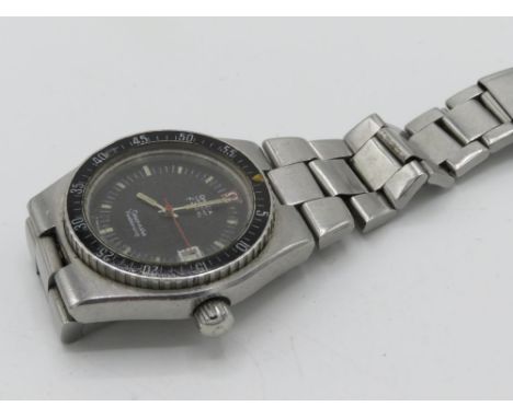 Omega Seamaster Electronic F300 HZ Chronometer with date. Stainless steel case on Omega bracelet No. 1178/182.  Case back No.