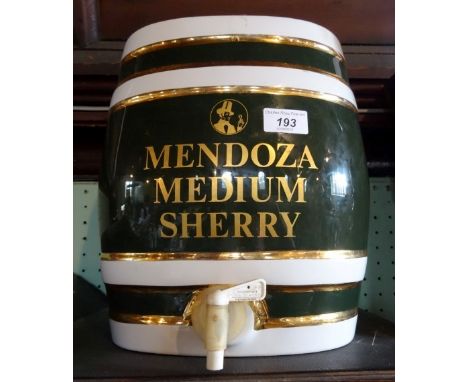 A ceramic Mendoza medium sherry barrel.