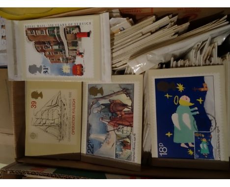 In excess of 1,600 Royal Mail Queen Elizabeth II picture cards, mint and some address with first day cancellations.  Various 