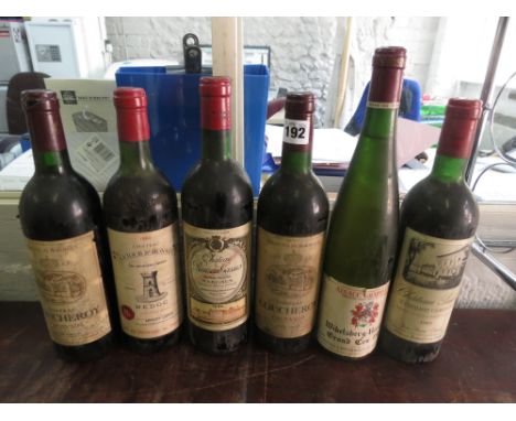 Five bottles of 1980s Vintage Bordeaux to include St Emilion and bottle of Riesling