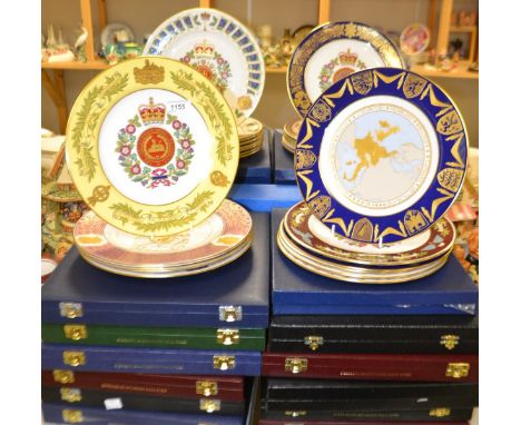 Spode regimental plates, (24), boxed with paperwork; etc