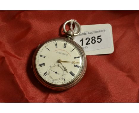 A silver fusee pocket watch with chronometer balance by James Graham Carrick Fergus, London, 1910