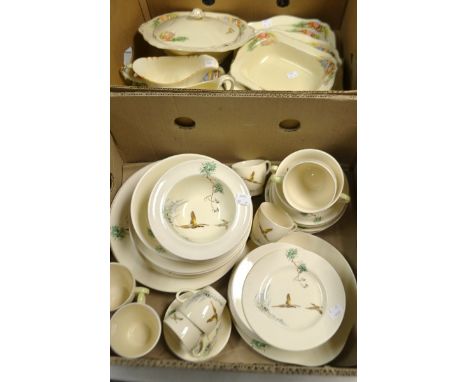 A Royal Doulton The Coppice (D5803) part dinner and tea service; J&G Meakin part dinner service