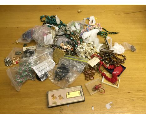 A box of vintage dress jewellery