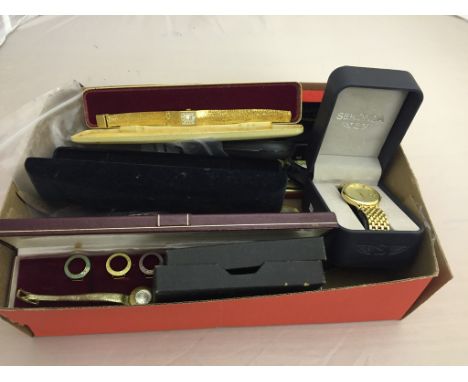 A quantity of dress watches: Rotary, vintage etc