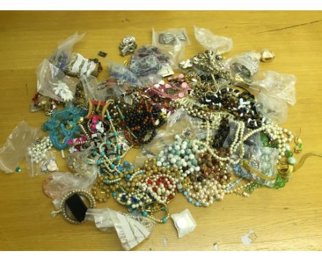 A box of vintage dress jewellery